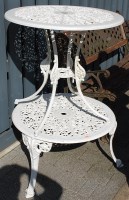 Lot 1178 - A Victorian style white painted pierced metal...