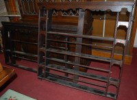 Lot 1206 - An 18th century oak wall mounted plate rack,...