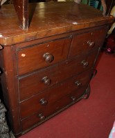 Lot 1255 - A mid-Victorian mahogany round cornered chest...