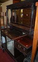 Lot 1271 - An Edwardian carved walnut mirrorback side...