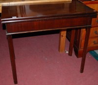 Lot 1321 - A 19th century mahogany fold-over tea table,...