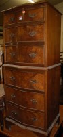 Lot 1322 - A reproduction walnut and figured walnut...