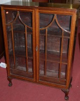 Lot 1375 - A mahogany beech and satinwood inlaid double...