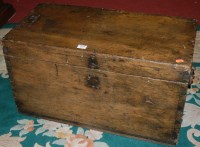 Lot 1379 - A 19th century pine hinge top tool chest...