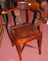 Lot 1406 - A contemporary Eastern teak panelled seat...