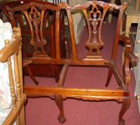 Lot 1412 - A contemporary Chippendale style mahogany twin...