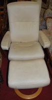 Lot 1415 - A pair of contemporary cream leather...