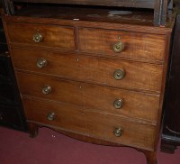 Lot 1427 - A 19th century mahogany squarefront chest of...