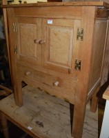 Lot 1437 - A joined light oak small double door side...