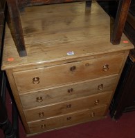 Lot 1462 - A Victorian reclaimed pine low chest of four...