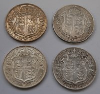 Lot 2019 - Great Britain, four George V half crowns,...
