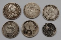 Lot 2023 - Great Britain, 1758 George II sixpence and an...