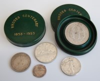 Lot 2038 - Mixed of silver world coins, to include; cased...