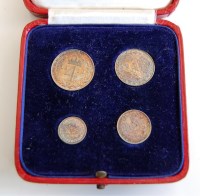 Lot 2077 - Great Britain, 1929 Maundy Money four-coin set,...