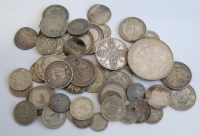 Lot 2093 - Mixed lot of British and world silver coins,...