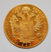Lot 2111 - Austria, gold four ducat re-strike, dated 1915,...