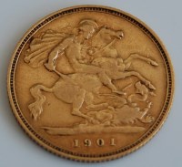 Lot 2116 - Great Britain, 1901 gold half sovereign, Queen...