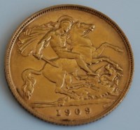 Lot 2117 - Great Britain, 1909 gold half sovereign,...