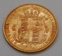 Lot 2123 - Great Britain, 1892 gold half sovereign, Queen...