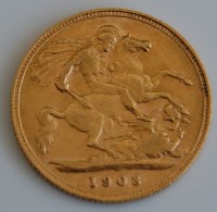 Lot 2126 - Great Britain, 1903 gold half sovereign,...