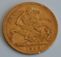 Lot 2127 - Great Britain, 1899 gold half sovereign, Queen...