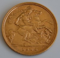 Lot 2129 - Great Britain, 1905 gold half sovereign,...