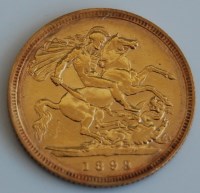 Lot 2133 - Great Britain, 1893 gold half sovereign, Queen...
