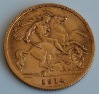 Lot 2134 - Great Britain, 1914 gold half sovereign,...