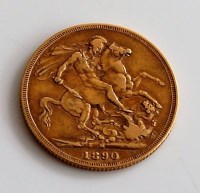 Lot 2141 - Great Britain 1890 gold full sovereign Queen...