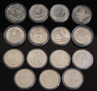 Lot 2216 - Fifteen various silver coins, to include;...