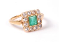 Lot 2529 - An emerald and white hardstone cluster ring,...