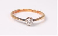 Lot 2545 - A single stone diamond ring, the old round...