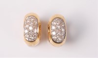 Lot 2549 - A pair of diamond earrings, the broad earhoops,...