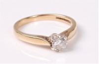 Lot 2554 - A 9ct single stone diamond ring, estimated...