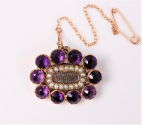 Lot 2576 - A 19th century amethyst, seed pearl and...