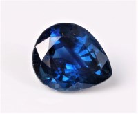 Lot 2604 - A pear shaped natural sapphire, measuring...
