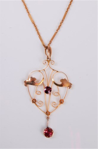 Lot 2610 - An early 20th century ruby pendant, the...