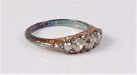 Lot 2646 - A five stone diamond ring, the five graduated...