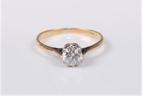 Lot 2695 - A single stone diamond ring, the old round...