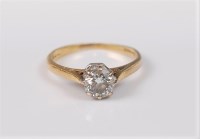 Lot 2728 - A single stone diamond ring, the round...