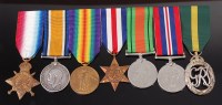 Lot 1027 - A Great War/WW II group of seven to include...