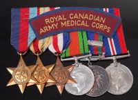 Lot 1037 - A Canadian WW II group of six to include...