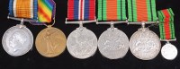 Lot 1074 - A WW I British War and Victory duo, naming...