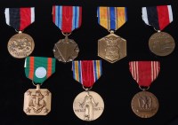 Lot 1080 - A collection of seven U.S. Service medals to...