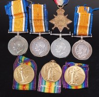 Lot 1083 - A collection of eight WW I medals to include...