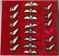 Lot 1102 - A collection of cloth wing badges and brevets...