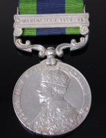 Lot 1154 - An India General Service medal (1908-1939)...