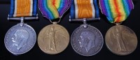 Lot 1160 - Two WW I British War and Victory duos, naming...