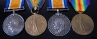 Lot 1161 - Two WW I British War and Victory duos, naming...