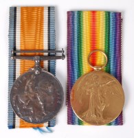 Lot 1188 - A WW I British War and Victory duo, naming...